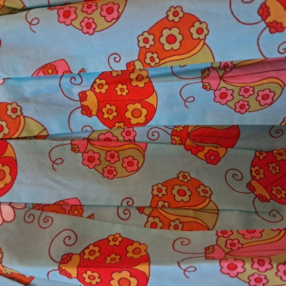 ModCloth NWT Marisol Orange and Blue Pleated A-Line Midi Skirt w/pockets sz 8 - Picture 4 of 9